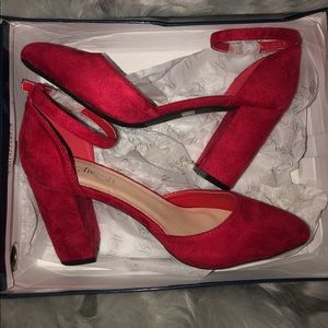 Refresh Red Strap Heels NWT